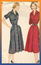 3707 SIMPLICITY 1951   BUTTON DOWN TAILORED DRESS PATTERN  20 1/2 39" BUST